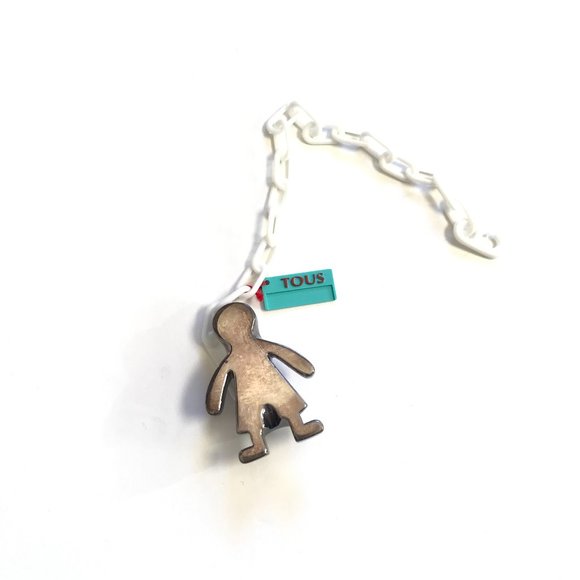 Tous Boy Charm Safety Pin Sterling Silver Vintage Jewlery Rare 1.75" with Box - Picture 10 of 11